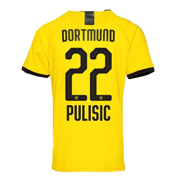 Tailandia Camiseta Borussia Dortmund NO.22 Pulisic 1ª Kit 2019 2020 Amarillo